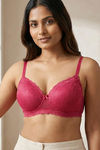 Zivame Padded Non Wired 3/4th Coverage Lace Bra - Love Potion — thumbnail 5